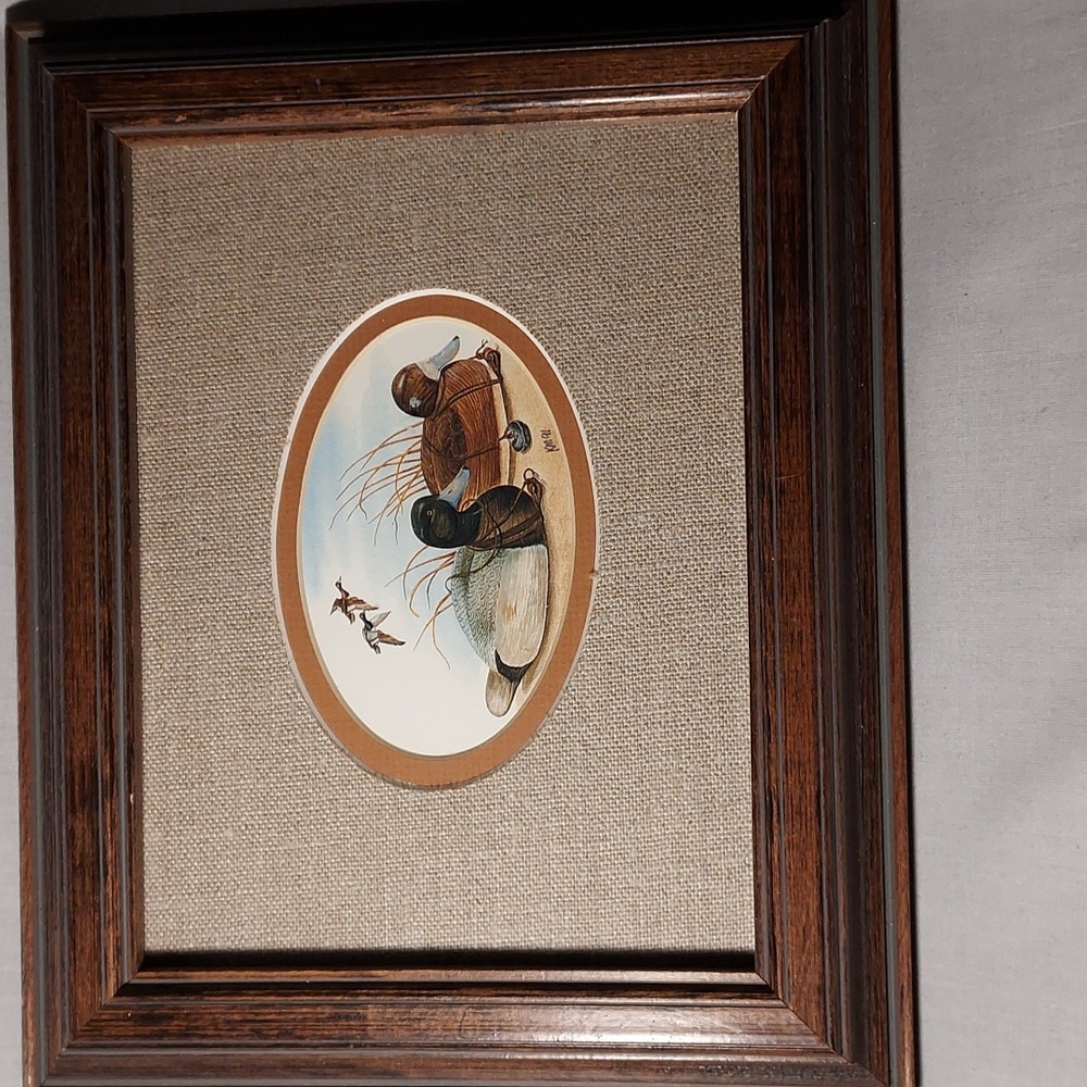 Rare Kevin McBride Blue Bills Ducks Framed Matted Signed Picture Collectible